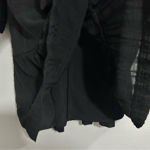 NWT Madewell Puff-Sleeve Ruffle-Hem Black Mini Dress
Size 2 #MC329 - Picture 11 of 13